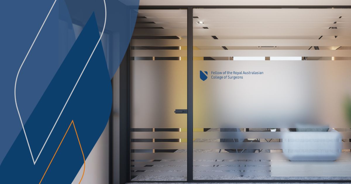 FRACS branding on consulting room door