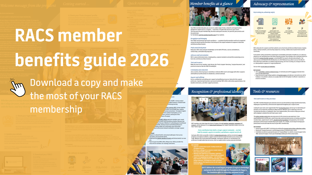 RACS member guide graphic
