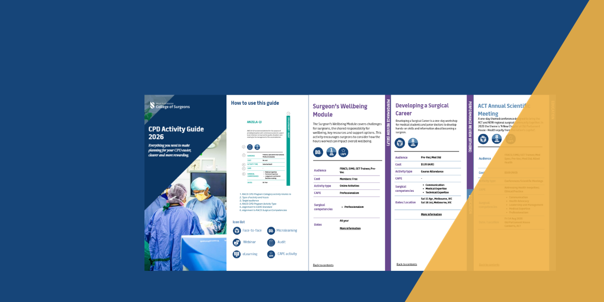RACS CPD Activity Guide website banner RACS CPD Activity Guide