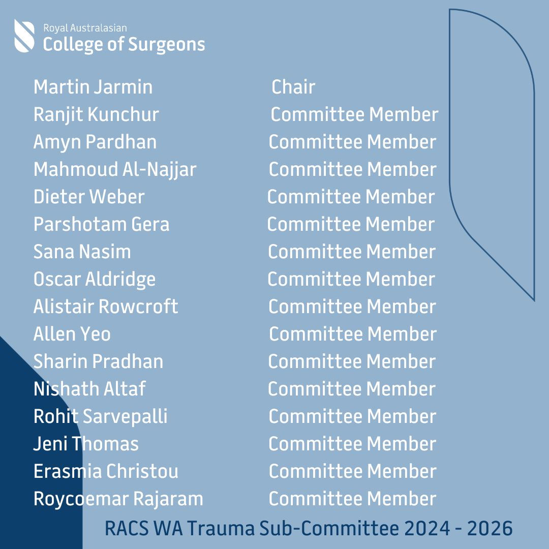 RACS WA Trauma Sub-Committee 2024 - 2026