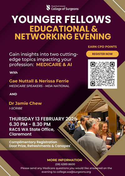RACS WA Younger Fellows Educational Evening 2025 Flyer